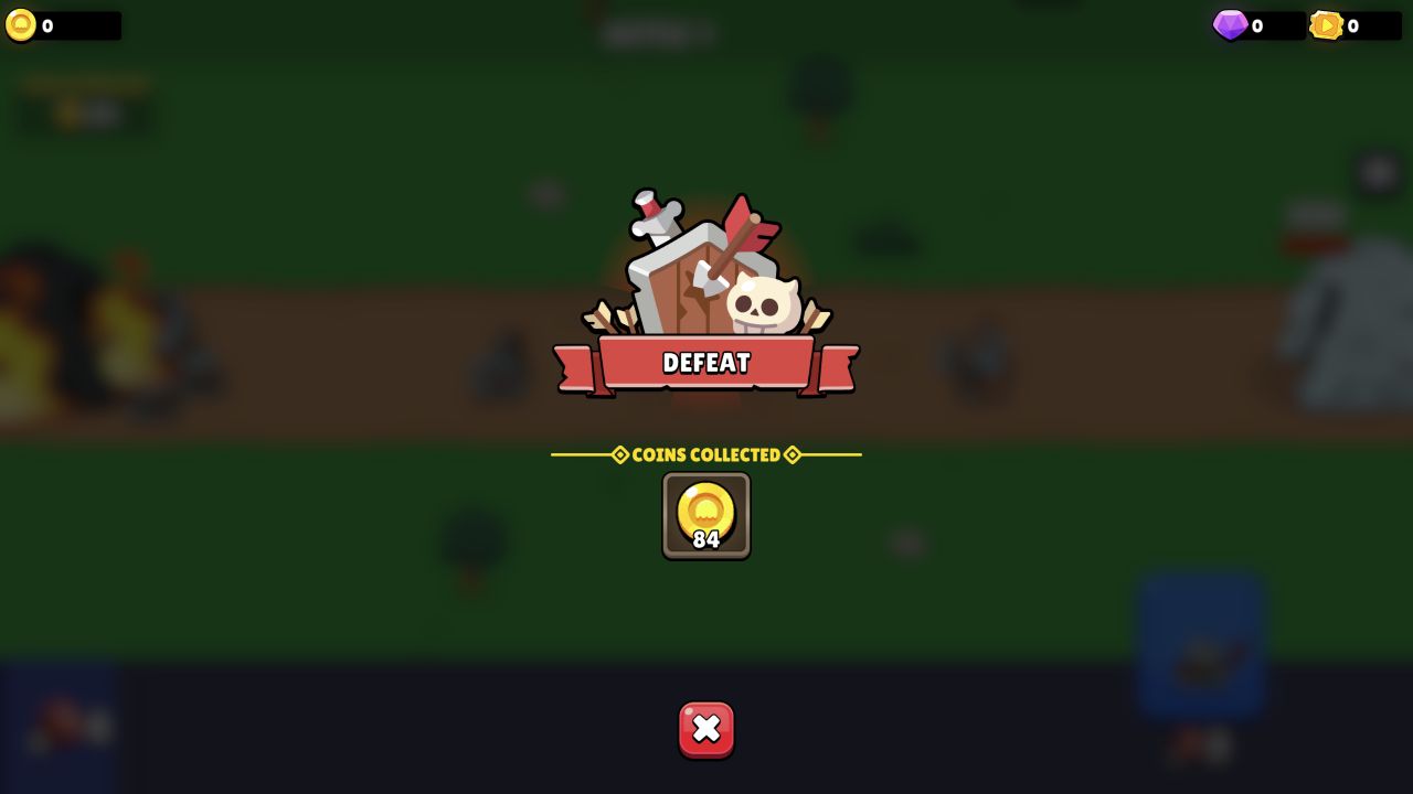 Defeat panel showing 84 coins collected after the first Age of Tanks battle