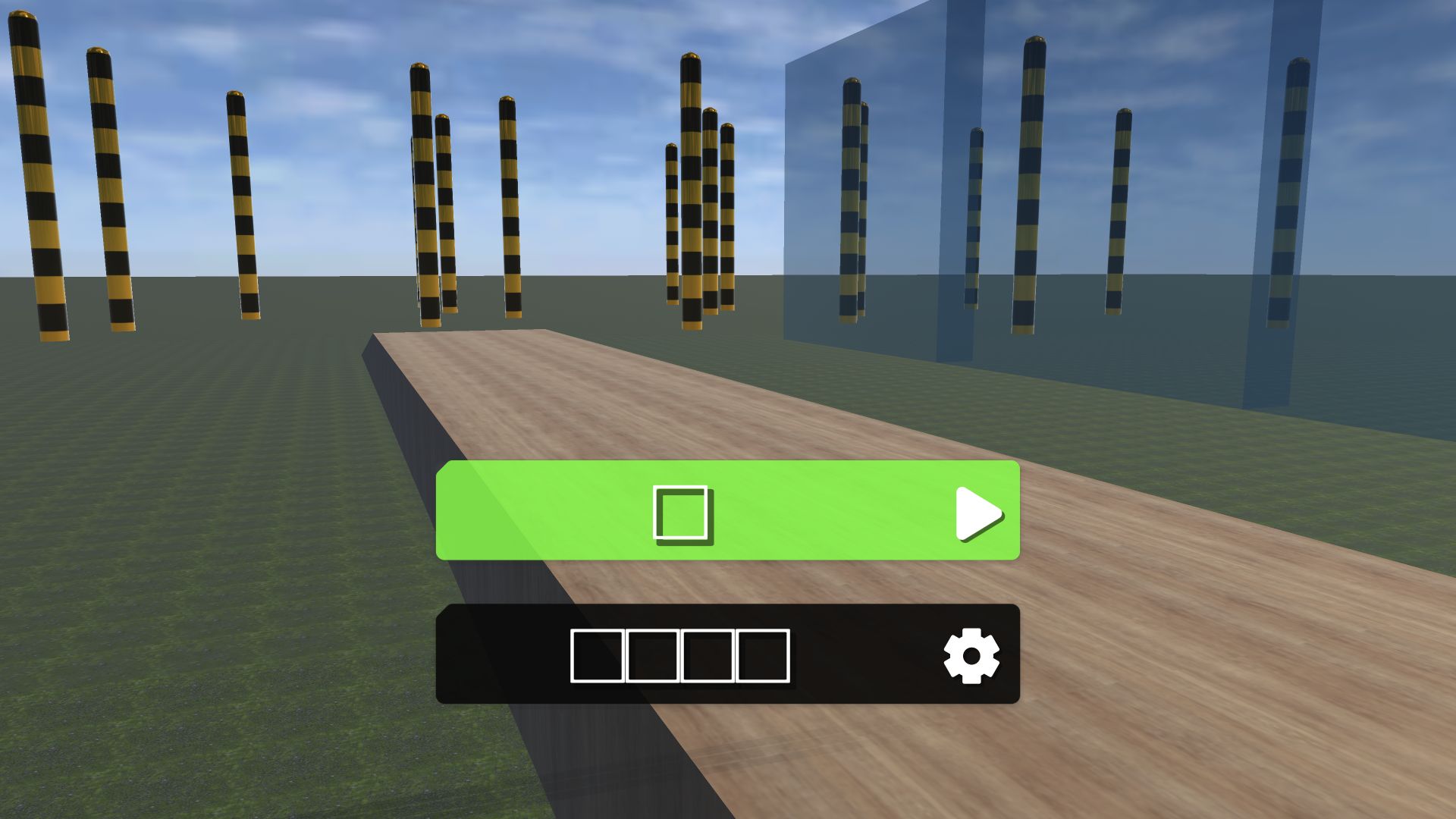 BMG Crash Test vehicle menu with a black SUV selected and a large play button