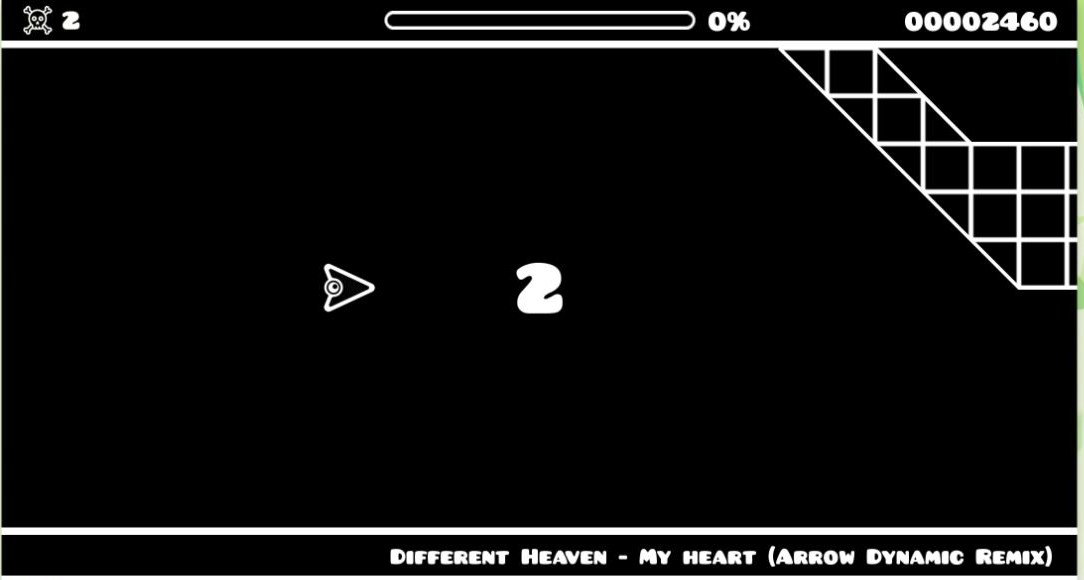 Geometry Arrow 2 restarting with attempt counter two and a new countdown