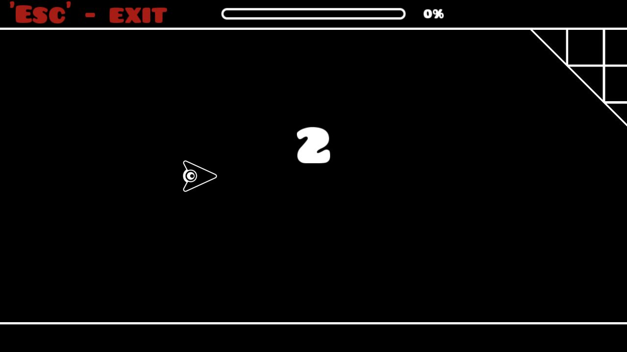 Geometry Arrow countdown showing the number two before the first run