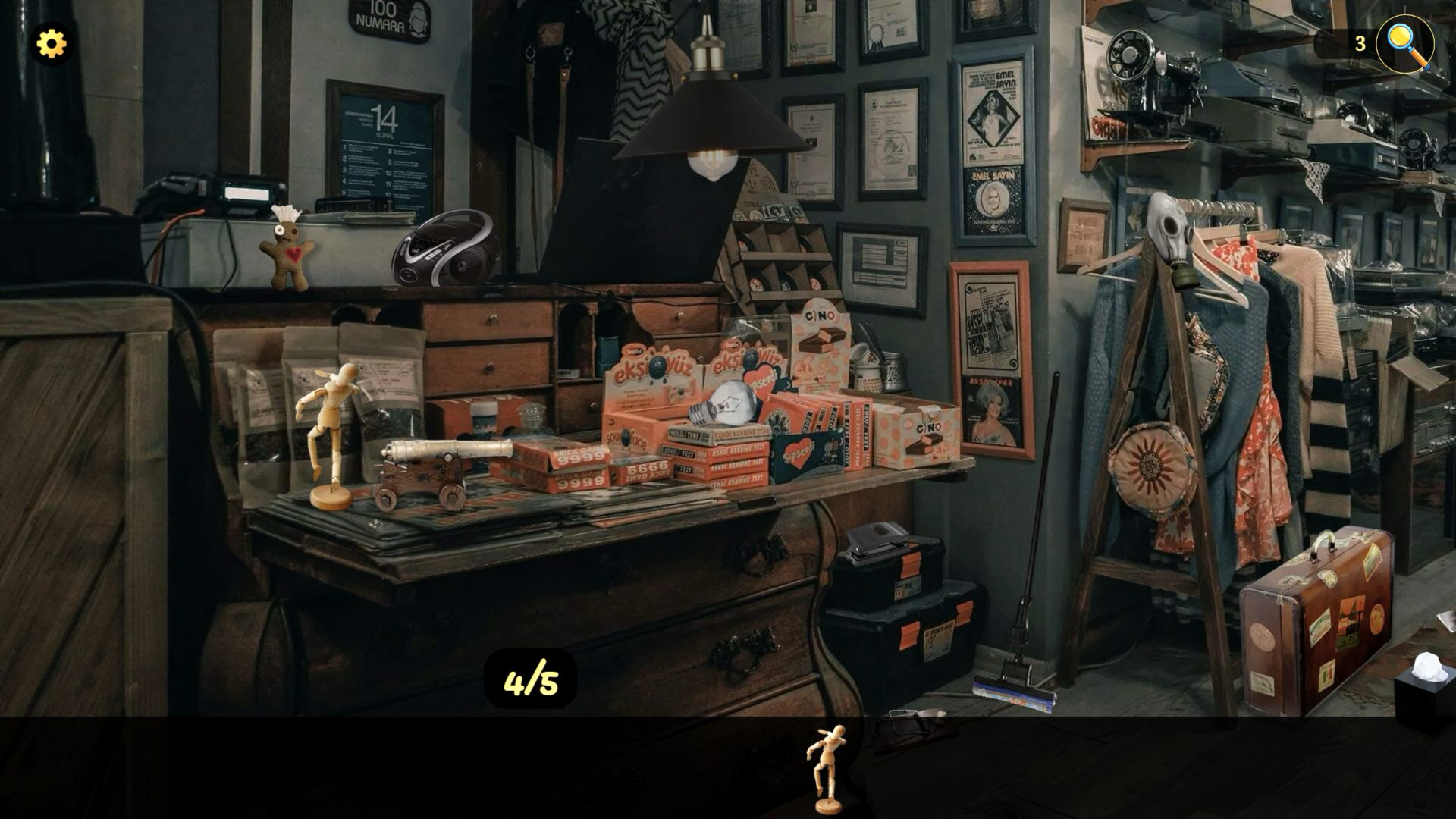 The wooden artist mannequin visible on a table before the final click