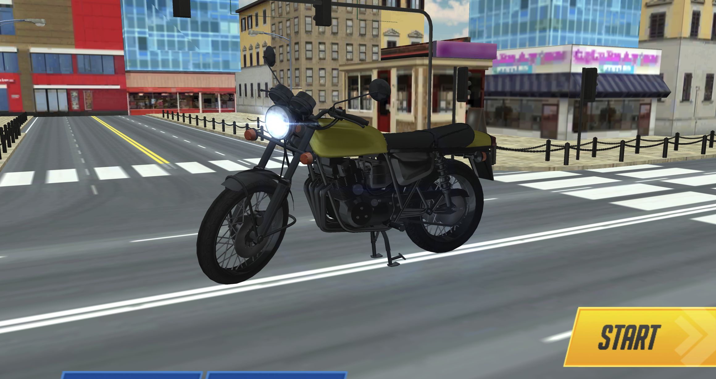 CX 750F motorcycle facing the camera beside Daily Rewards, Garage and Start buttons