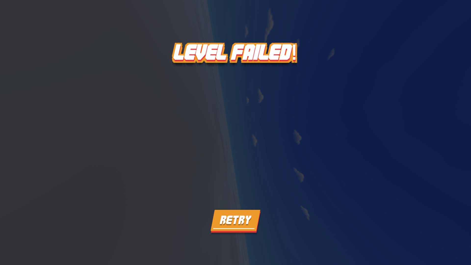 Rooftop Run Level Failed screen after reaching twenty percent