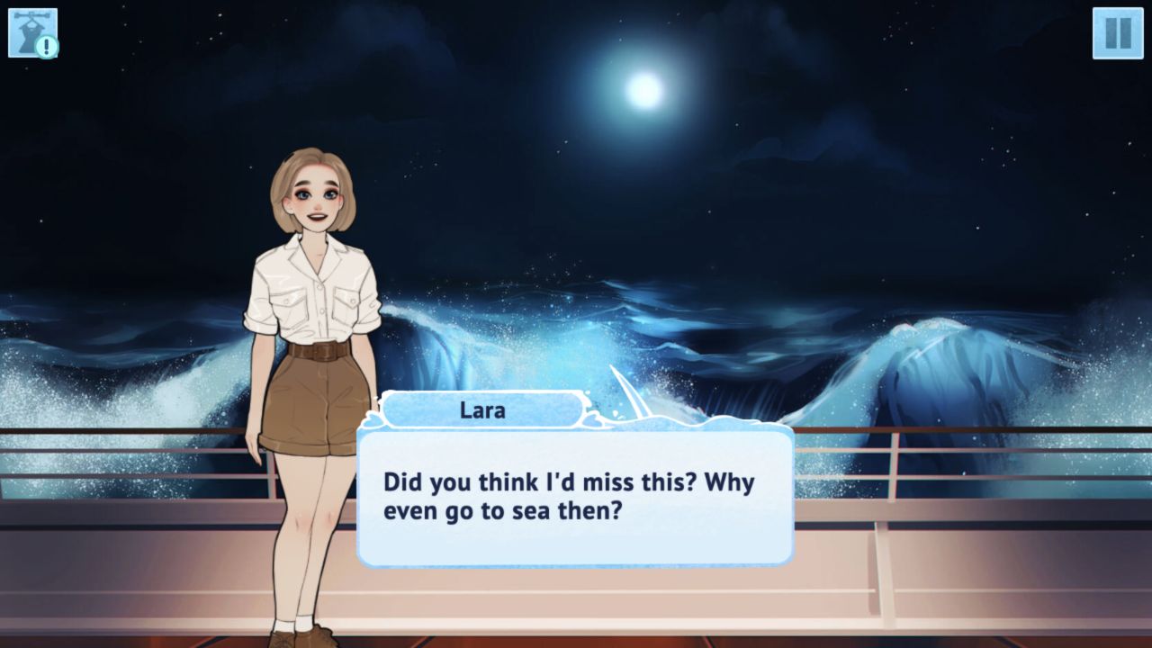 Smiling Lara responding after choosing that she loves thunderstorms